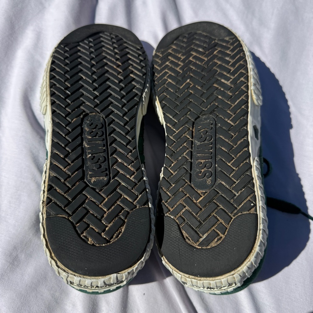 Vintage K-Swiss Men’s Sneakers Green Canvas Size 10 Retro Shield Logo - Picture 8 of 8